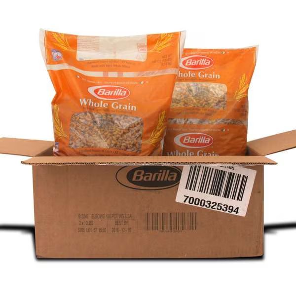 Barilla 100% Whole Grain Non-GMO Elbows Bulk 160 oz., PK2, Barilla, Mfr#: 1000013342