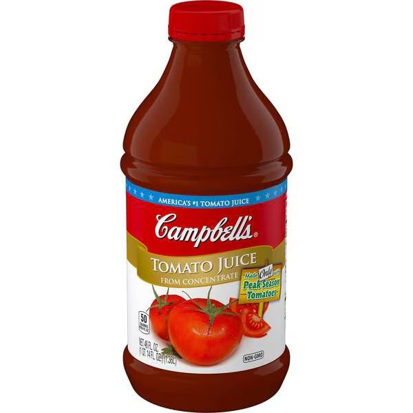 Campbell's Retail Tomato Juice 46 fl. oz. Bottle, PK6, Campbells, Mfr#: 000021248