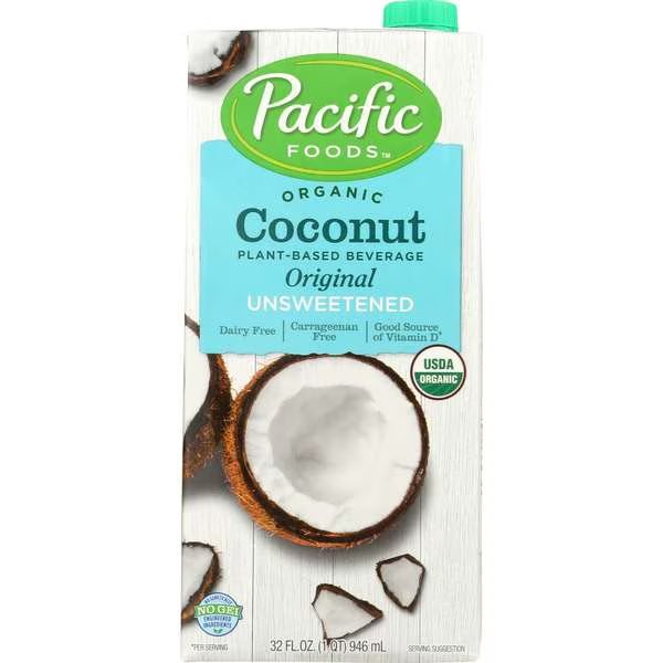 Organic Original Unsweetened Coconut Milk 32 fl. oz. Carton, PK12, Pacific Foods, Mfr#: 06751