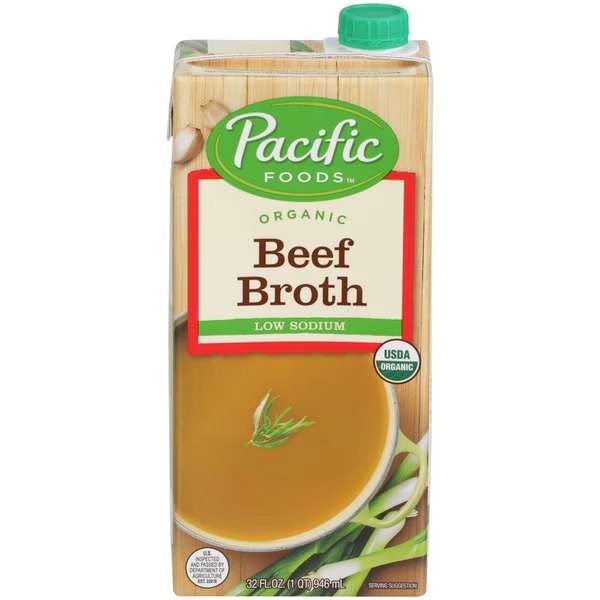 Pacific Foods Organic Low Sodium Beef Broth 32 fl. oz. Carton, PK12, Pacific Foods, Mfr#: 05436
