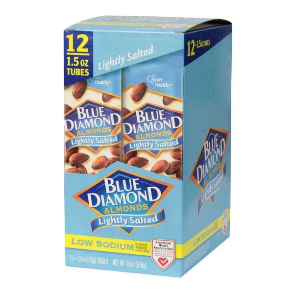 Blue Diamond Low Sodium Lightly Salted Almonds 1.5 oz., PK144, Blue Diamond, Mfr#: 11023