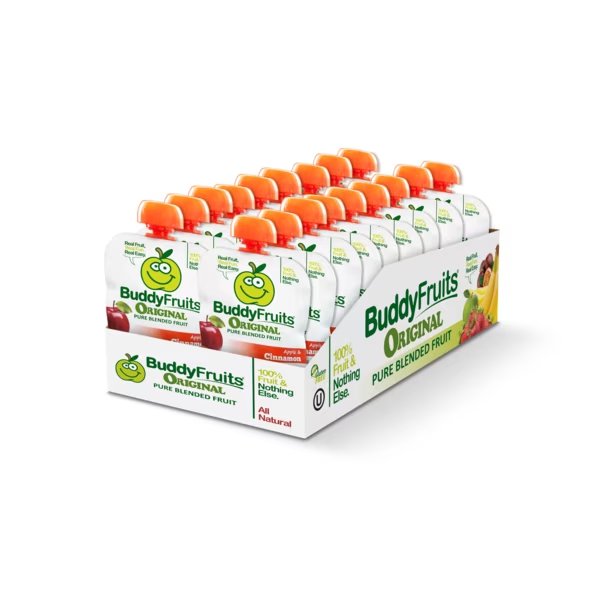 Buddy Fruits Pure Blended Apple And Cinnamon Snack 3.2 oz., PK18, Buddy Fruits, Mfr#: 1852198