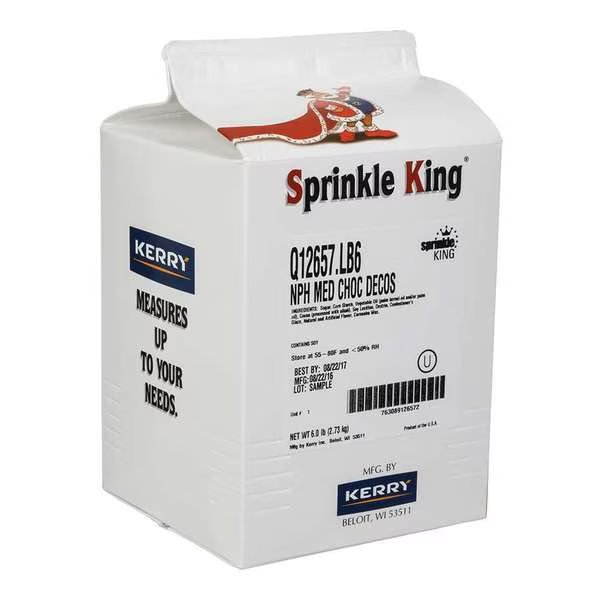 Decorettes Medium Chocolate Non-Partially Hydrogenated 6lbs, PK4, Sprinkle King, Mfr#: Q12657.LB6