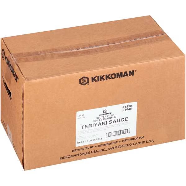 Kikkoman 50% Low Sodium Gluten Free Teriyaki Sauce .5 gal. Jug, PK6, Kikkoman, Mfr#: 01045