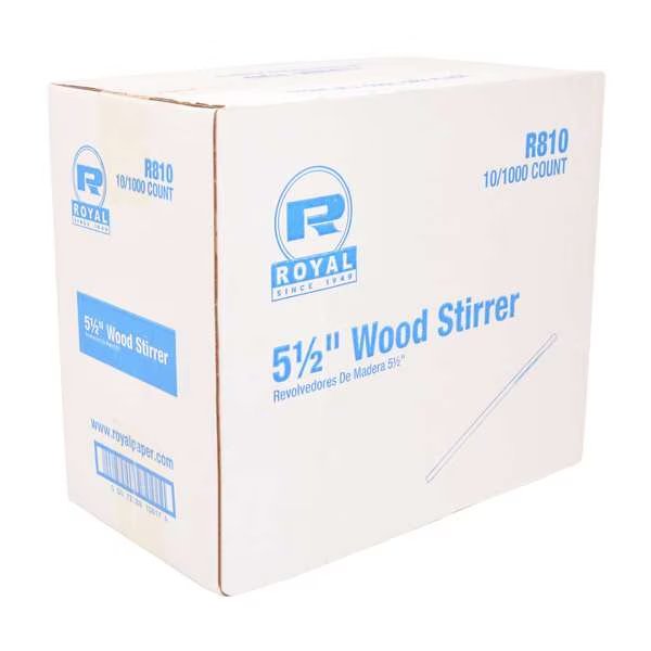 Royal 5.5" Wood Coffee Stirrers, PK1000, Amercareroyal, Mfr#: R810