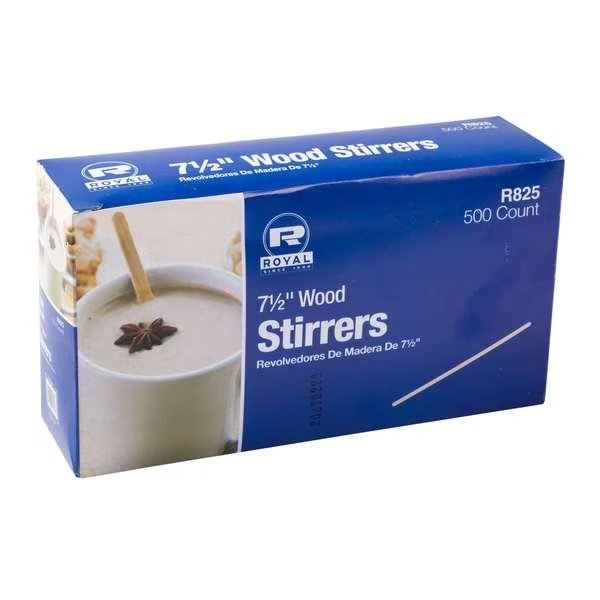 Royal 7.5" Wood Coffee Stirrer, PK5000, Amercareroyal, Mfr#: R825