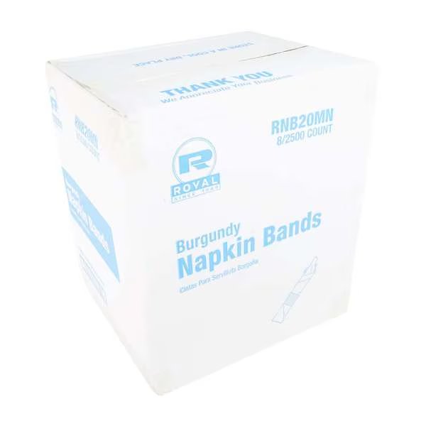 Royal Burgundy Napkin Band, PK20000, Amercareroyal, Mfr#: RNB20MN