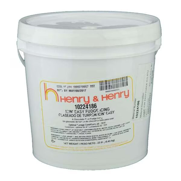 Henry And Henry Chocolate Fudge Icing, 23lbs, Henry And Henry, Mfr#: 10224186