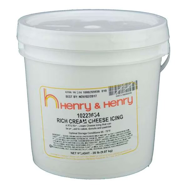 Henry And Henry Cream Cheese Icing, 20lbs, Henry And Henry, Mfr#: 10223634