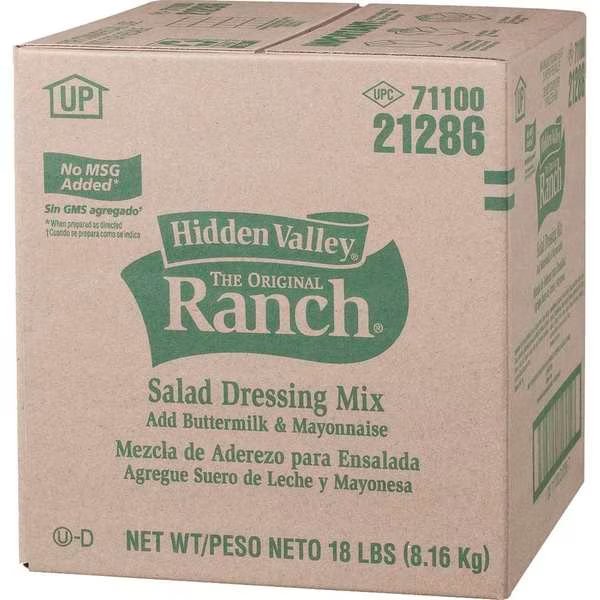 Hidden Valley No MSG Buttermilk Ranch Mix 18lbs, Hidden Valley, Mfr#: 21286