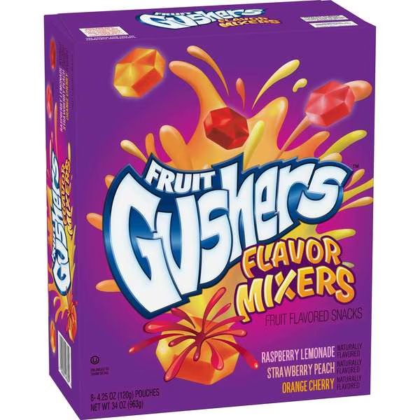 Fruit Gushers Gluten Free Fruit Snacks Flavor Mixers 4.25 oz., PK48, Betty Crocker, Mfr#: 16000-49362