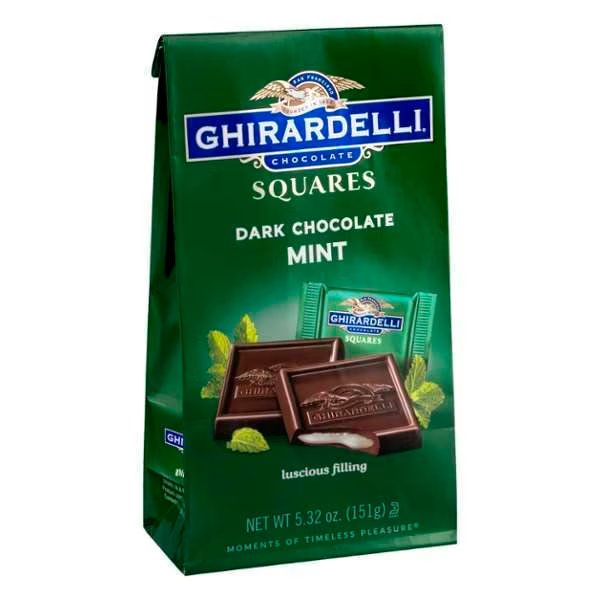 Ghirardelli Dark Chocolate Mint Square 5.32 oz. Bag, PK6, Ghirardelli, Mfr#: 61867