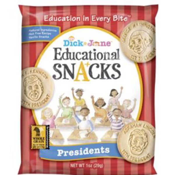 Dick And Jane President Educational Snack Crackers 1 oz. Pouch, PK120, Dick And Jane, Mfr#: SC8802