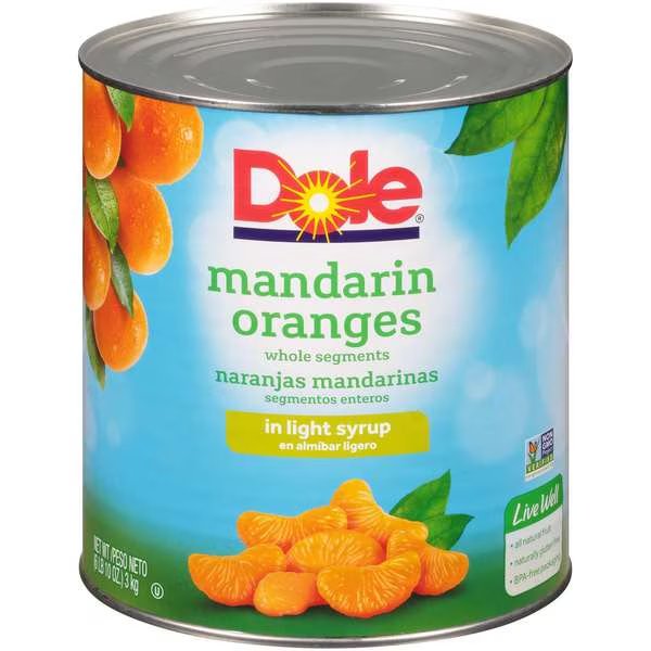 Dole Mandarin Orange In Light Syrup 100 oz. Can, PK6, Dole, Mfr#: 04218