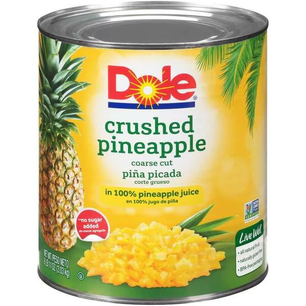 Dole Fancy Crushed Pineapple In Juice 106 oz., PK6, Dole, Mfr#: 00765