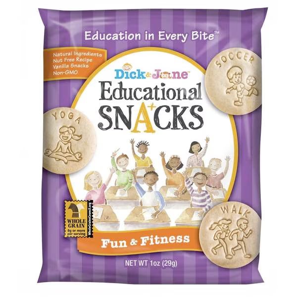 Fun & Fitness Educational Snack Crackers 1 oz. Pouch, PK120, Dick And Jane, Mfr#: ES1002