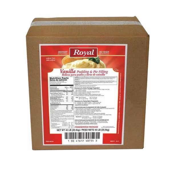 Royal Vanilla Instant Pudding And Pie Filling Mix 45lbs, Royal, Mfr#: 48755