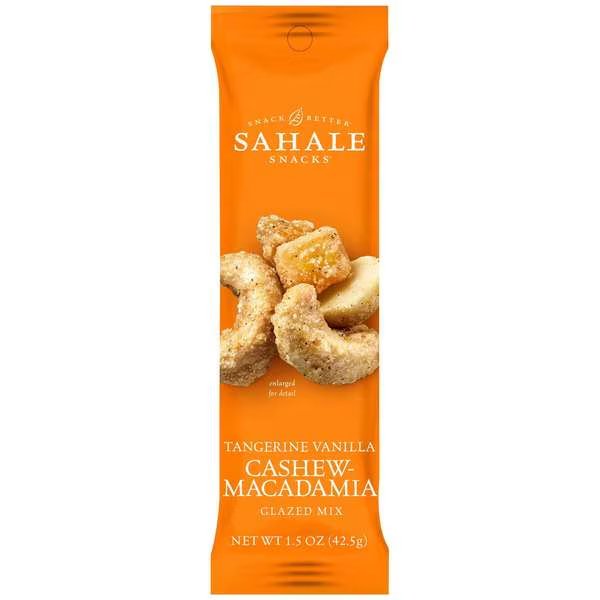 Sahale 1.5 oz. Tangerine Vanilla Cashew Macadamia Glazed, PK18, Sahale Snacks, Mfr#: 9386900015
