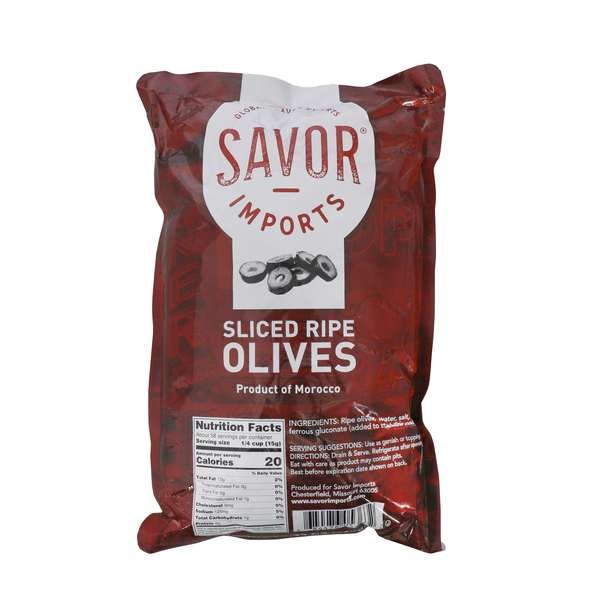 Savor Imports Sliced Ripe Moroccan Olives 33 oz., PK10, Savor Imports, Mfr#: 676757