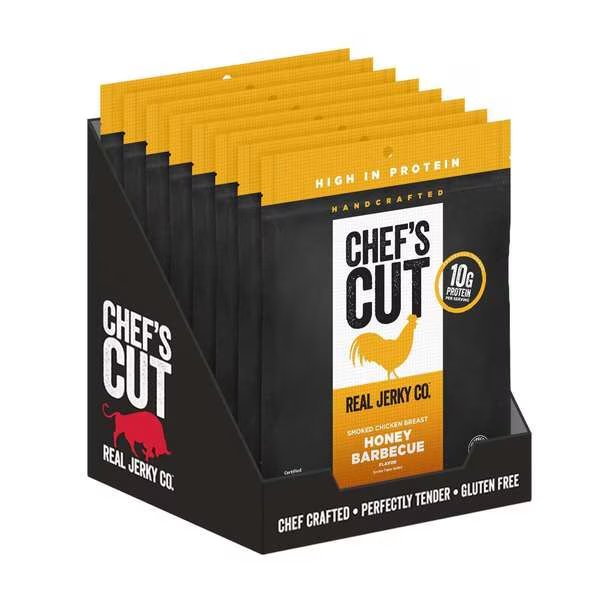 Smoked Chicken Breast Honey Barbeque 2.5 oz., PK8, Chefs Cut Real Jerky Co, Mfr#: 5034