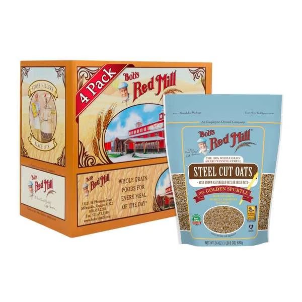 Bob's Red Mill Steel Cut Oats 24 oz. Bag, PK4, Bobs Red Mill Natural Foods, Mfr#: 1385S244