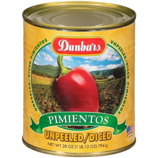 2.5 Diced Unpeeled Pimientos, PK12, Dunbar, Mfr#: 07084411120001