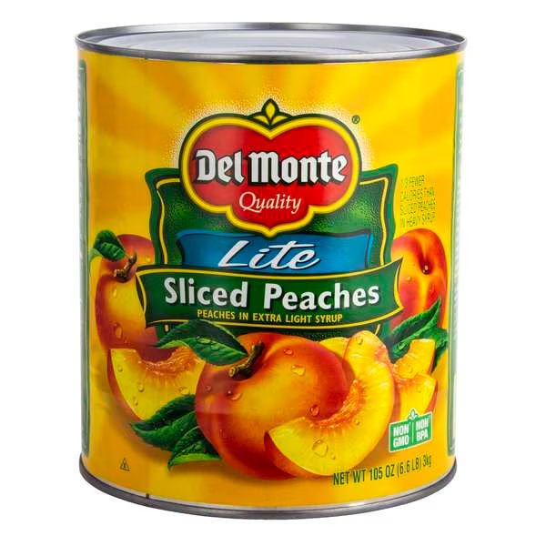 Sliced Peaches In Extra Light Syrup Delmonte 105 oz. Can, PK6, Del Monte, Mfr#: 2004734
