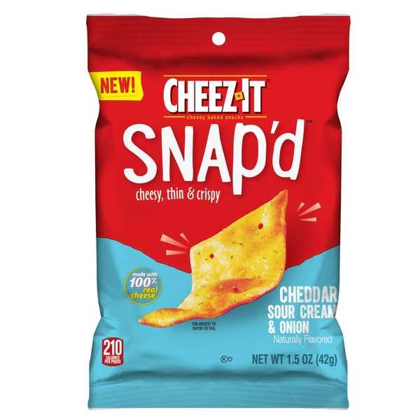 Cheez-It Snap'D Cheddar Sour Cream And Onion Crackers 2.2 oz., PK6, Cheez-It, Mfr#: 2410011460