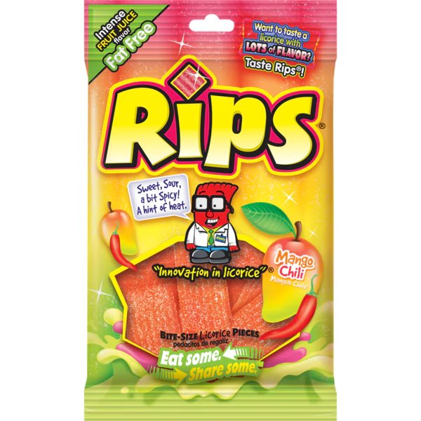 Rips Bite-Size Mango Chili 4 oz. Peg Bag, PK12, Rips, Mfr#: 34680