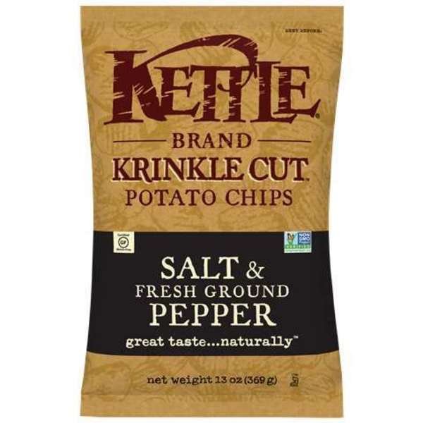 Kettle Chip Salt N Pepper Krinkle Cut 13 oz., PK9, Kettle Foods, Mfr#: 112232
