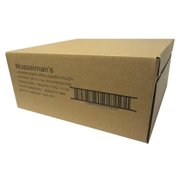 Musselman's Squeezables Unsweetened Apple Sauce - 3.17 oz., PK48, Musselmans, Mfr#: FFASU1848MUS01