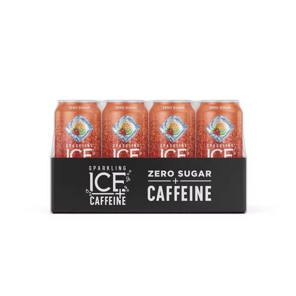 Sparkling Ice +Caffeine Strawberry Citrus Sparkling Water 16 oz., PK12, Sparkling Ice, Mfr#: FG00139