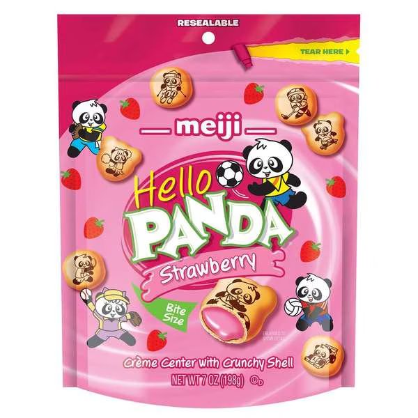 Meiji Hello Panda Strawberry Creme Display 7 oz., PK6, Hello Panda, Mfr#: 70092
