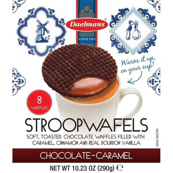 Daelmans Jumbo Chocolate Stroopwafel Box 10.23 oz., PK8, Daelmans, Mfr#: 73003