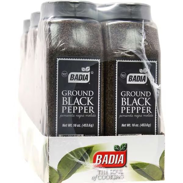 Badia Pepper Black Ground 16 oz. Bottle, PK6, Badia, Mfr#: 80543