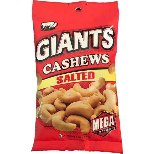 Giants Cashew Salted 4 oz., PK8, Giant Snack, Mfr#: 61510