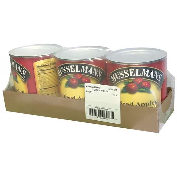 Musselman's Diced Apples Water Pack - 104 oz. Cans, PK3, Musselmans, Mfr#: FFSLR1003MUS01
