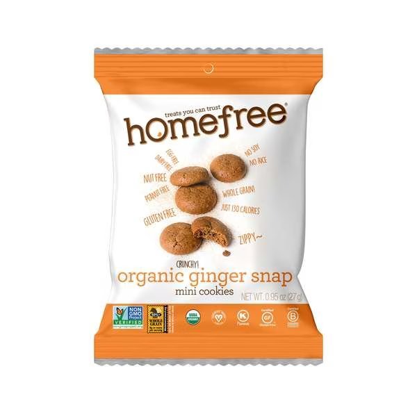 Cookies Organic Ginger Snap Mini Gluten Free Grab & Go 0.95 oz., PK10, Homefree, Mfr#: LGFOMGC10