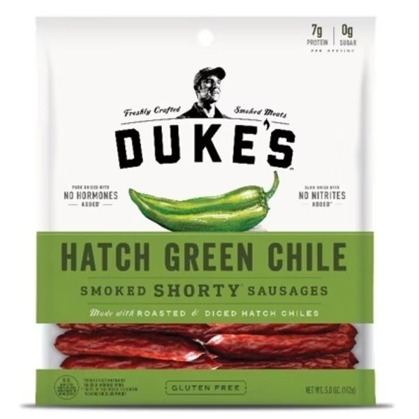 Duke's Shorty Hatch Green Chilies Smoked Sausage 5 oz., PK8, Dukes, Mfr#: 1580002002