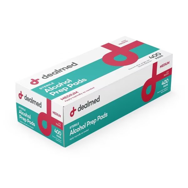 Alcohol Prep Pad, Medium, 400/Bx, 10/Cs, 4000PK, Dealmed, Mfr#: 781040
