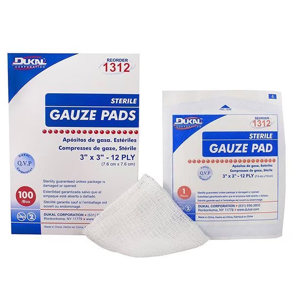 Woven Gauze Pad, Sterile 3 x 3 12Ply 1's, 100PK, Dukal, Mfr#: 1312