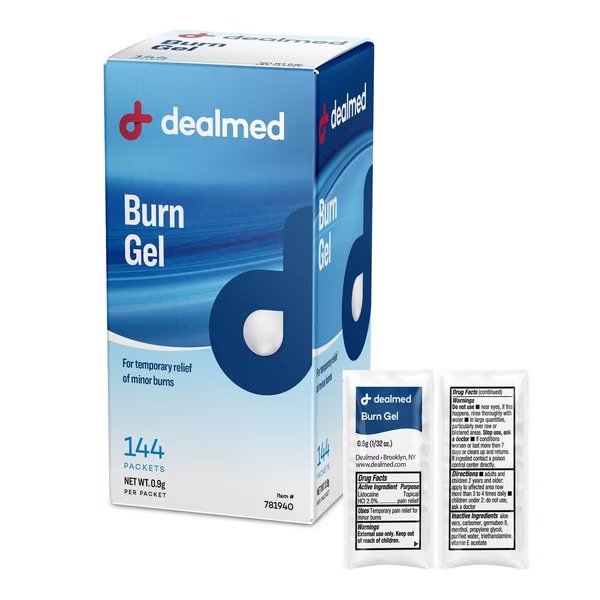 First Aid Burn Gel .5G, 144/Bx, Dealmed, Mfr#: 781940