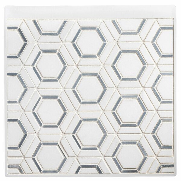 SAMPLE Hexaco Straight Edge Natural Stone Mosaic Sheet Wall and Floor Tile, Andova Tiles, Mfr#: SAM-ANDHEX420