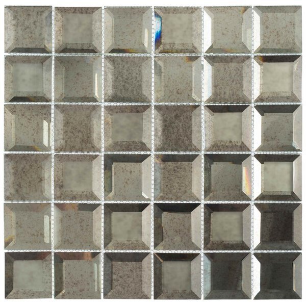 SAMPLE Novo 2 x 2 Beveled Glass Grid Mosaic Wall Tile, Andova Tiles, Mfr#: SAM-ANDNOV113
