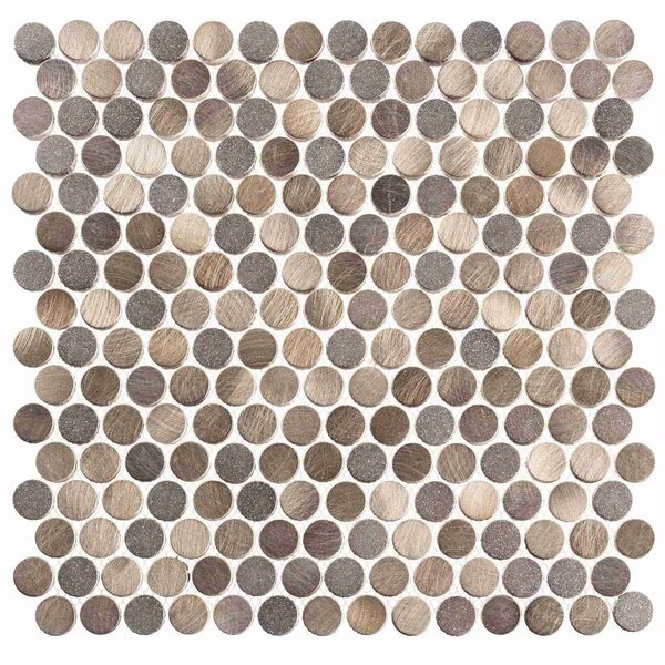 SAMPLE Orb 075 x 075 Metal Penny Round Mosaic Tile, Andova Tiles, Mfr#: SAM-ANDORB253