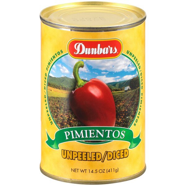 Diced Unpeeled Pimiento, PK24, Dunbar, Mfr#: 07084300240001