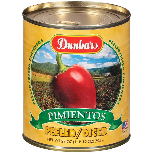 2.5 Diced Peeled Pimientos, PK12, Dunbar, Mfr#: 07024411120001