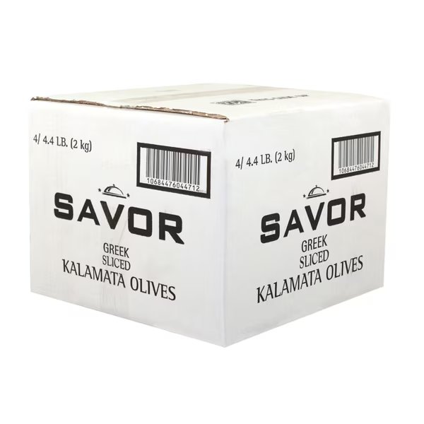 Savor Imports Sliced Kalamata Olives 4.4lbs, PK4, Savor Imports, Mfr#: 613075