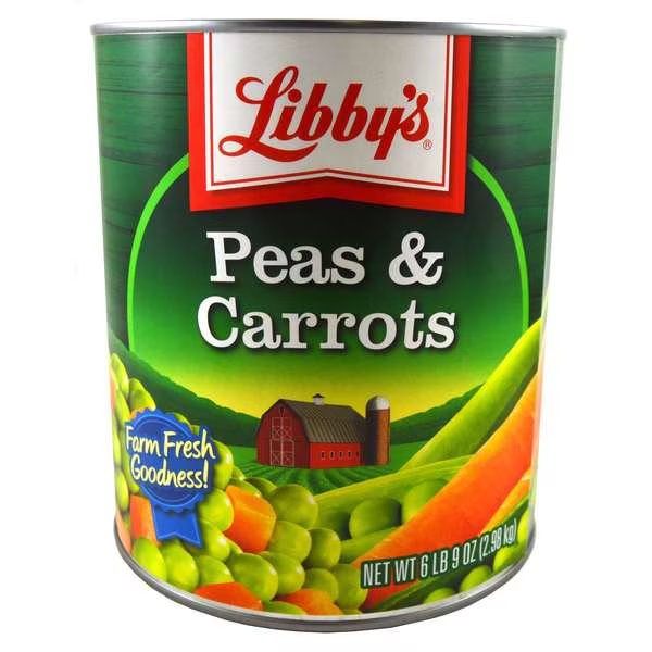 Vegetable Libby Peas Carrot 105 oz., PK6, Libbys, Mfr#: F003710096228