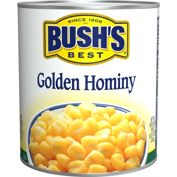 Bush's Best Golden Hominy #10 Can, PK6, Bushs Best, Mfr#: 01717